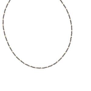 GEORG K Gold/Black Spinel Made In Usa 14kt Gold Black Spinel Beaded Necklace